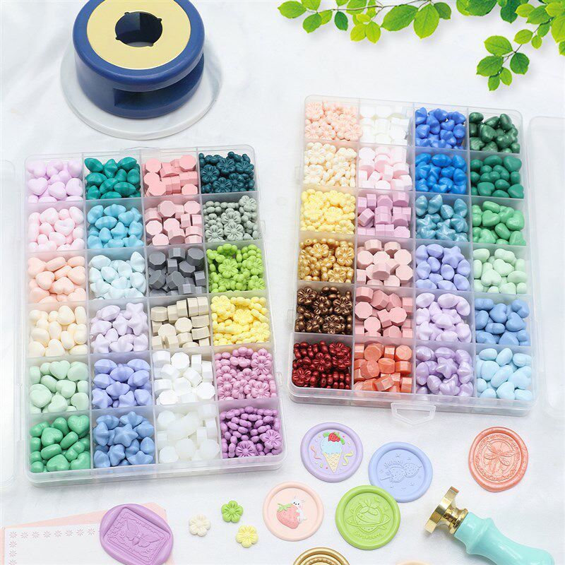 火漆蜡粒套装 24色星形心形花形八边蜡封火漆印章蜡粒颗粒分格蜡,文具电教/文化用品/商务用品,成品印章/学生用印/火漆,淘宝优惠券,粉丝福利购,淘宝优惠卷