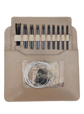 编织工具8氧化铝可拆卸环形针A00黑色8枪色循环针卡包换套装MC绳