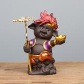 宠紫砂茶钉摆件可养九猪八戒摆件天蓬元 KYH帅齿耙陶瓷茶玩茶艺