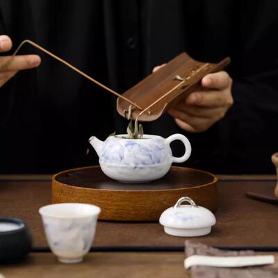 陶瓷手绘韵小茶壶端精致SLQ20248茶水壶制丁单壶家用泡茶高器功夫