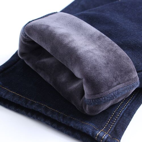 Winter New Mens Warm Slim Fit Jeans Business Fashion T