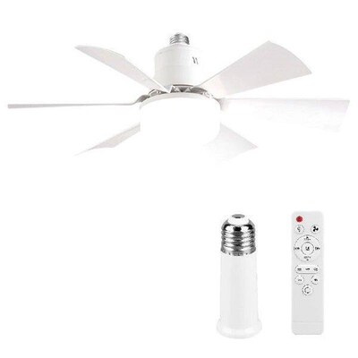 Screw in Ceiling Fan in Light Socket with Remote 3 Speeds