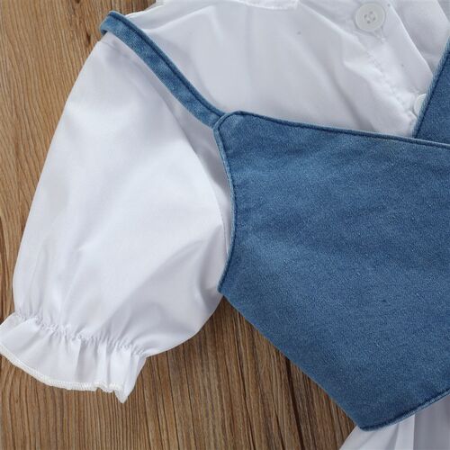 1-6Y Fashion Kids Girls Summer Clothes Sets 2pcs Solid Color
