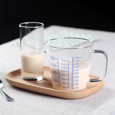 500Ml Glass Measuring Cup Milk Jug Heat Resistant Glass Cup