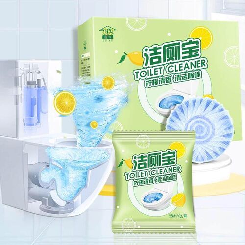 Lemon Scented Toilet Cleaner Blue Bubble - A powerful toilet