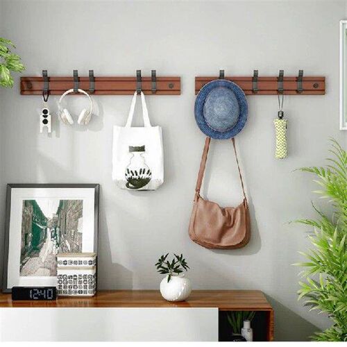 Vintage Hidden Storage Hooks Wall Mounted Coat Rack for