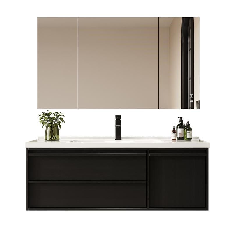 中古风骨骼线黑色复古浴室柜洗手盆卫生间陶瓷一体盆洗漱台盆