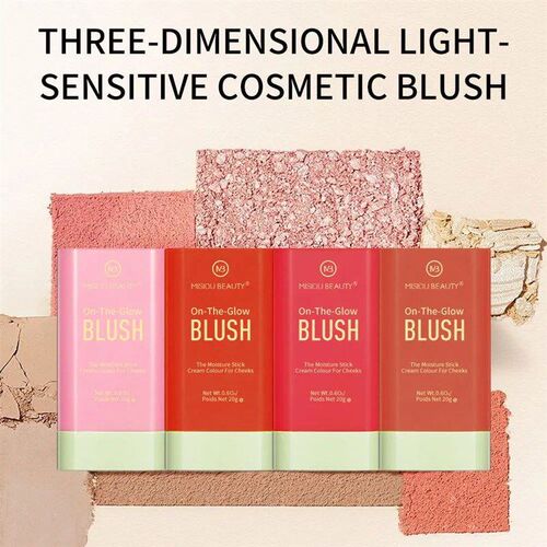 3-in-1 Cheek Lip Tinted Moistured Blush Stick Eyes Cheek and