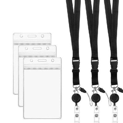 Transparent Retractable Badge Holder Keychain Worker ID