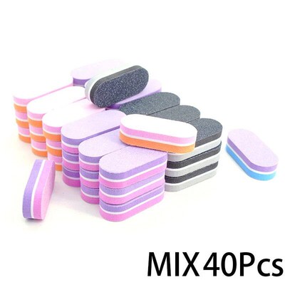 10/20/40Pcs  Nails Sponge File Buffer Block Double Color Buf
