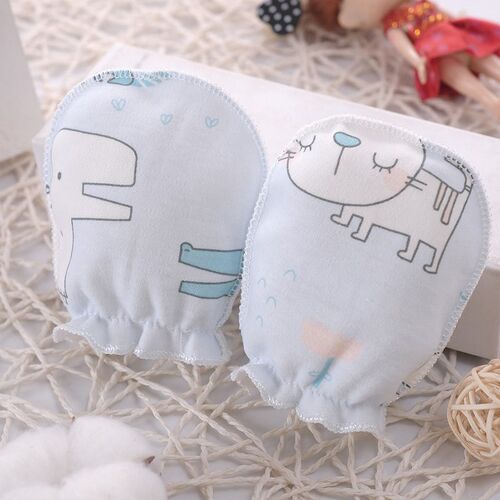 5 pairs/lot Newborn Baby Mittens Cotton Cartoon Soft Boys Gi