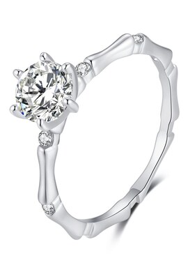 Personality rend Simple  Sterling Silver Color Platinum-plat