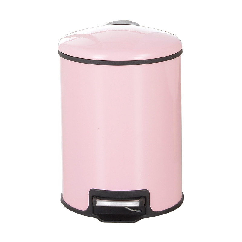 卫生间垃圾桶带盖脚踩客厅卧室可爱有盖厕所创意不锈钢家用圆形