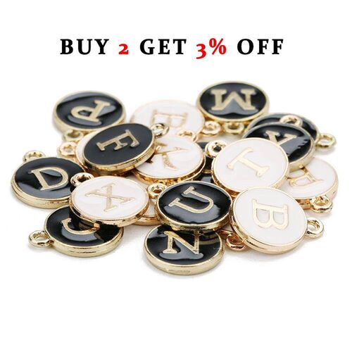 New 12*14mm A-Z Letter Charms Enamel Charms Alphabet Initial