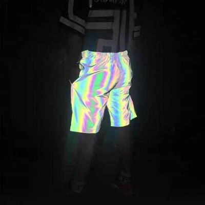 Reflective shorts large size loose men and women seven