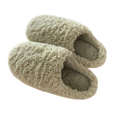 Japanese Fashionable Household Warm Toe-cap Plush Slippers F