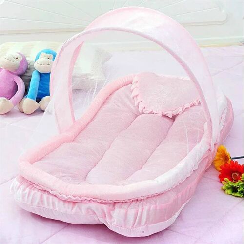 Flannel Newborn Bed Mosquito Net With Small Pillow , Baby Cr