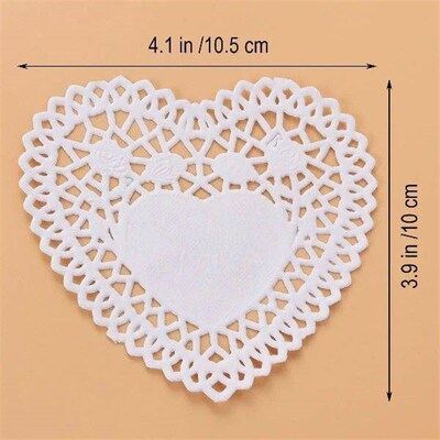 250 Pcs Cake Baking Paper Mats Food Doilies Lace Heart