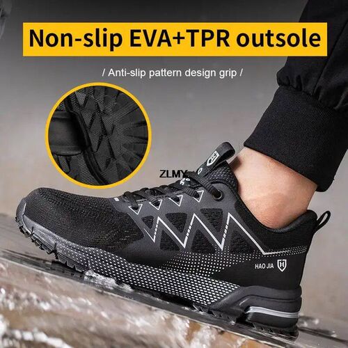 Anti-stab Safety Shoes Men Steel Toe Shoes Puncture Proof Br