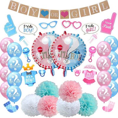 Gender Reveal Party Decoration Boy or Girl Balloon Banner