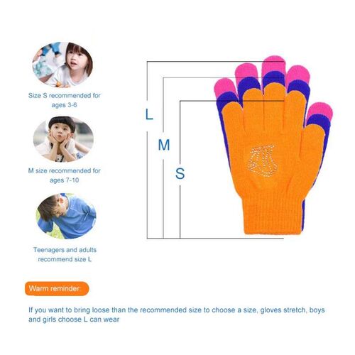Winter Colorful Figure Skating Wrist Gloves Warm Hand Protec