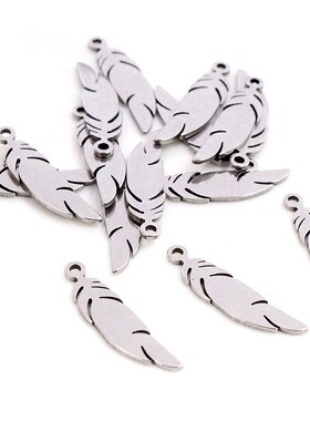 30pcs/lot 25x6mm 20x6mm Charms 316 Stainless Steel Feather l