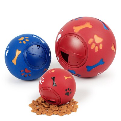 Dog Toy Rubber Ball Chew Dispenser Leakage Food Play Ball In