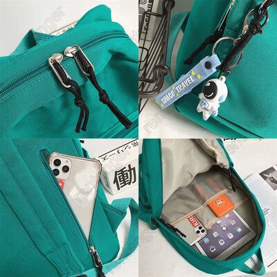 Girl Solid Color Fashion School Bag College Student Women Ba