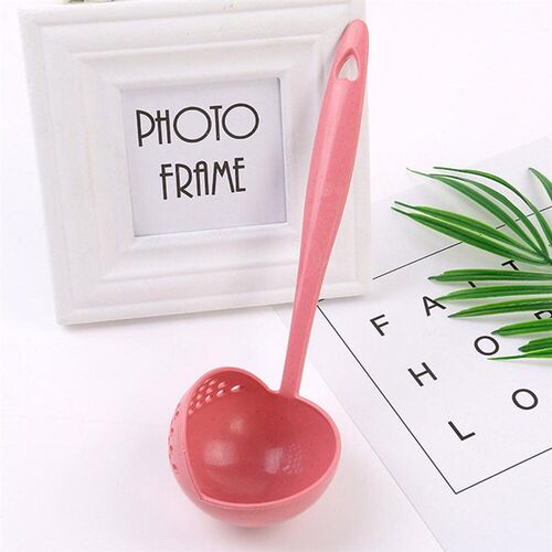 New Soup Spoon Long Handle Kitchen Strainer Solid Color Cook