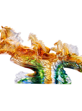 琉璃马装饰工艺品摆件马到成功办公室客厅乔迁新居开业礼品送领导