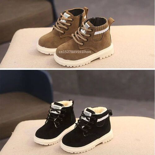 2 Style Inside Material Plush Kids Winter Boots Cotton Fabri