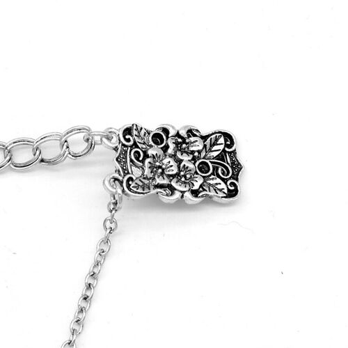 Fashion Flower Carving Ancient Silver Brooch Retro Mens And