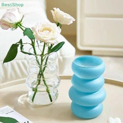 1Pc Glass Spiral Vase Scandinavian Flower Arrangement