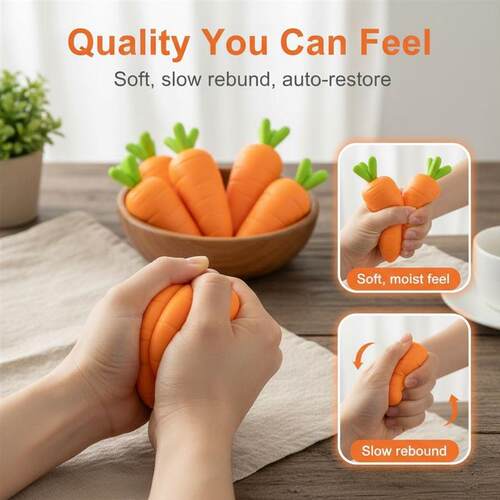 3pcs Carrot Squishy Stress Relief Toy Relaxing Sensory kids