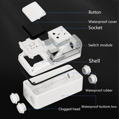 US/UK Plug Electrical Wall Socket Waterproof Outdoor Power O