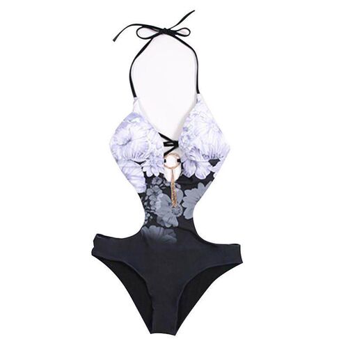 2023 New One-Piece Swimsuit Stitching Swimwear Set Sexy Holl