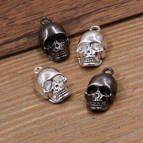 10Pcs 11*20mm 3 Color Skull Ghost Head Charms Halloween Pend