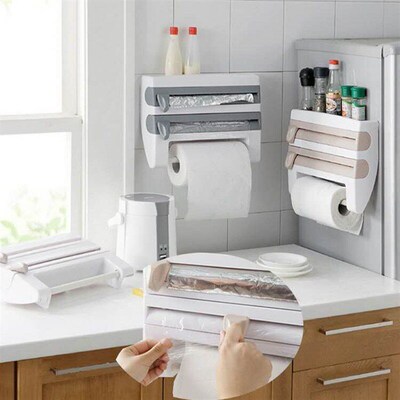 Foil Paper Towel Holder vKitchen Shelf Plastic Wrap Cutting