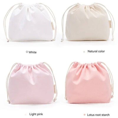27*20cm Cotton Drawtring Storage Bag White  Bag for Candy Gi