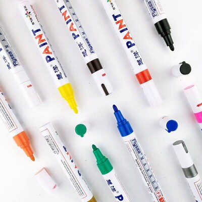 12 Color White Waterproof Rubber Permanent Paint Marker Pen