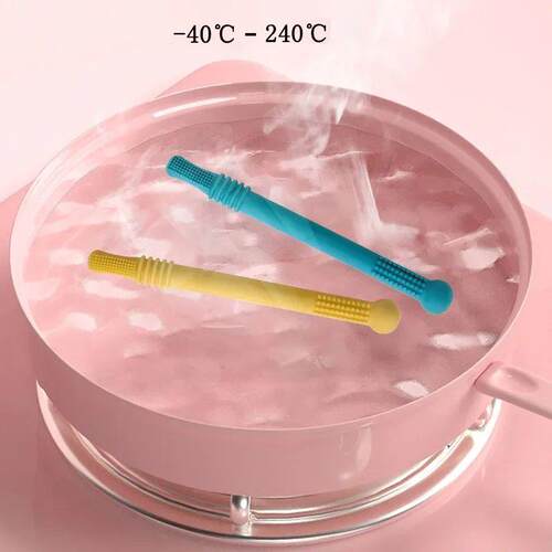 Baby Chewable Safe Toy Silicone Molar Straw Baby Teether Bab