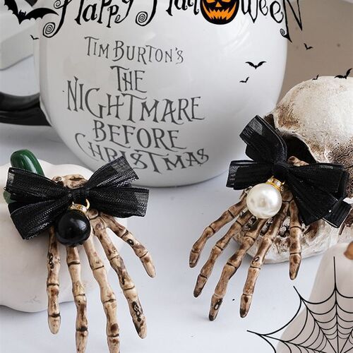 Halloween Horror Skull Lace Headband Artificial Flower wreat
