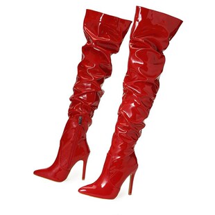 Knee Pleated Pointed Elastic with Over Boots Popular Long