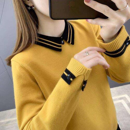 Fashionable New Autumn And Winter Coat Womens Lapel Top Lar