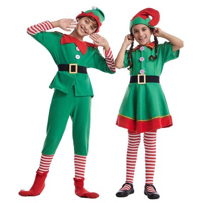 Parenting stume For Christmas s Green Elf Santa Claus Boy An