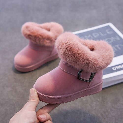 2025 Childrens Snow Boots Girls Velvet Short Boots Warm Ba