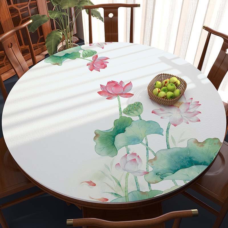 中式餐桌垫皮革圆桌桌布防水防油免洗防烫家用圆形桌面垫茶几台布,居家布艺,桌布,淘宝优惠券,粉丝福利购,淘宝优惠卷