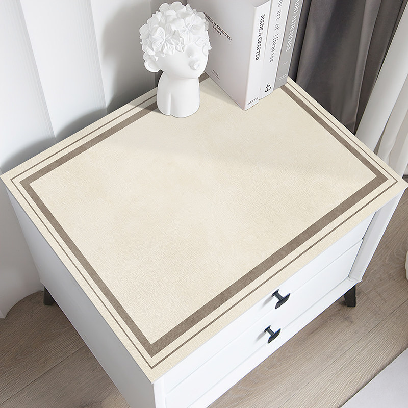 侘寂风几何床头柜垫子防尘皮革盖布防水盖巾桌布桌垫卧室保护垫,居家布艺,桌布,淘宝优惠券,粉丝福利购,淘宝优惠卷