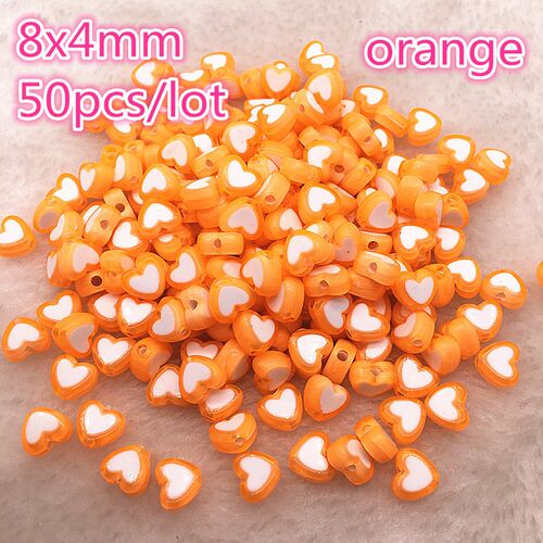 New 50pcs/lot 8x4mm Love Acrylic Bead Loose Spacer Beads for