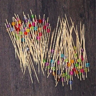 100Pcs 12cm Cocktail Picks Creative Handmade Square